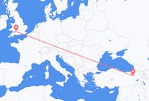 Flüge von Bristol, England nach Erzurum, die Türkei