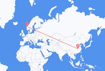 중국 우한에서 출발해 노르웨이 볼다로(으)로 가는 항공편