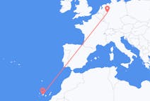 出发地 西班牙出发地 特内里费岛目的地 德国多特蒙德的航班