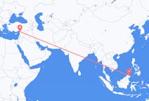 Flyreiser fra Sandakan, Malaysia til Hatay Province, Tyrkia