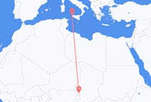 Vluchten van N Djamena, Tsjaad naar Trapani, Italië