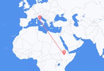 エチオピアのから アディスアベバ、イタリアのへ ローマフライト