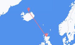 Loty z Grimsey, Islandia do Inverness, Szkocja