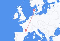 出发地 丹麦出发地 比隆目的地 法国图卢兹的航班