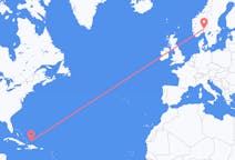 来自特克斯和凯科斯群岛南凯科斯岛目的地 挪威奥斯陆的航班
