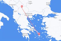 来自北马其顿斯科普里目的地 希腊纳克索斯的航班