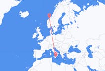 Flights from Kristiansund, Norway to Catania, Italy
