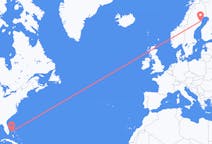 Flyreiser fra Freeport, Bahamas til Skellefteå, Sverige