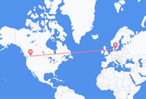Vluchten van Castlegar, British Columbia, Canada naar Kopenhagen, Denemarken