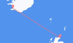 航班从英国灯芯市到雷克雅维克市，冰岛塞尔