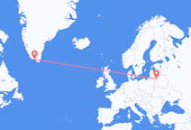 Flyg från Vilnius, Litauen till Qaqortoq, Grönland