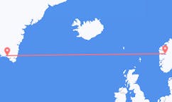 그린란드 나르사크에서 출발해 노르웨이 송달에게(으)로 가는 항공편