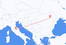Vluchten van Perugia, Italië naar Bacau, Roemenië