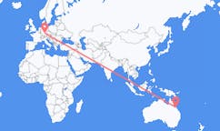 Flyreiser fra Hamilton Island, Australia til Nürnberg, Tyskland