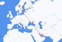 Flyg från Abu Dhabi, Förenade Arabemiraten till Rörbäcksnäs, Sverige