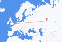 Flyg från Tjeljabinsk till Amsterdam