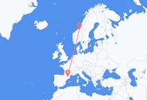 Flights from Trondheim, Norway to Andorra la Vella, Andorra