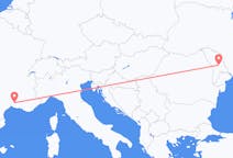 Flug frá Chișinău, Moldóvu til Nimes, Frakklandi