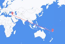 Flyreiser fra Nadi, Fiji til Sanliurfa, Tyrkia