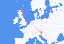 Vluchten van Ljubljana naar Aberdeen