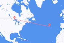캐나다발 선더 베이, 포르투갈행 그라시오자섬 항공편