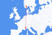 Flyg från Kristiansand, Norge till Nice, Norge