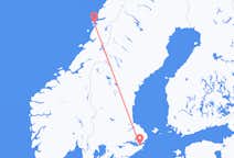 Lennot Sandnessjøenistä Tukholmaan