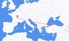 Vluchten van Clermont-Ferrand, Frankrijk naar Zonguldak, Turkije