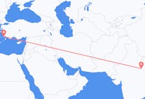 인도 칸푸르에서 출발해 그리스 코스로(으)로 가는 항공편