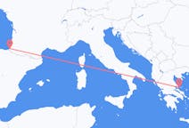 ギリシャのスキアトス島から、フランスのビアリッツまでのフライト