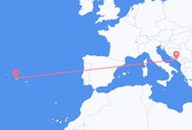 Fly fra Horta, Azores til Dubrovnik