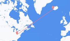Flyg från staden Charleston, USA till staden Reykjavik, Island