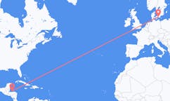 Flyreiser fra Coxen Hole, Honduras til Malmö, Sverige