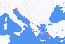 出发地 克罗地亚出发地 普拉目的地 希腊科斯岛的航班
