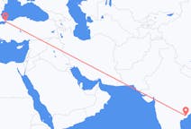 Vluchten van Rajahmundry, India naar Istanboel, Turkije