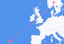 Vols d’Oslo, Norvège vers Terceira, portugal