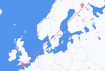Loty z Port Świętego Piotra, Port lotniczy Guernsey do Kuusamo, Finlandia