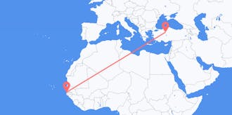 Vluchten van Gambia naar Turkije