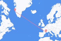 出发地 格陵兰出发地 瑪尼特索克目的地 法国蒙彼利埃的航班