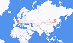 Flyreiser fra Daqing, Kina til Torino, Italia