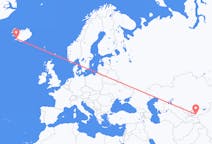 Vluchten van Osj, Kirgizië naar Reykjavík, IJsland