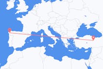 Loty z Santiago de Compostela, Hiszpania do Śiwy, Turcja