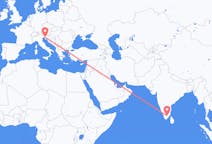 Flyg från Madurai, Indien till Trieste, Italien