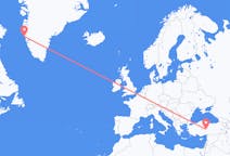 Flyrejser fra Maniitsoq, Grønland til Kayseri, Tyrkiet