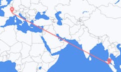 Flyreiser fra Siborong-Borong, Indonesia til Chambery, Frankrike