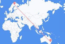 Vluchten van Orange, Australië naar Kolari, Finland
