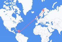 Flyreiser fra Willemstad, Curaçao til Arvidsjaur, Sverige