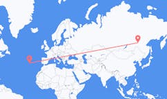 Flights from Neryungri, Russia to Ponta Delgada, Portugal