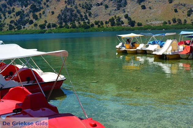 Lago Kourna de día completo y Argyroupoli Creta Naturaleza de Rethymno