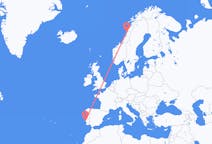 Vluchten van Lissabon naar Sandnessjøen